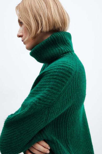 Mango Robert bő fazonú kötött pulóver bordázott dizájnnal női