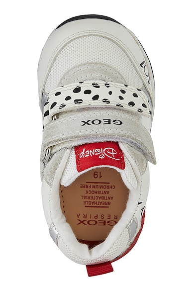 Geox Pantofi sport din piele si piele intoarsa cu inchidere velcro Fete