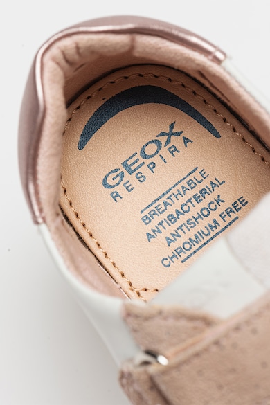 Geox Pantofi sport cu inchidere velcro si insertii din piele intoarsa Fete