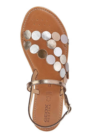 Geox Кожени сандали с метализиран ефект Жени