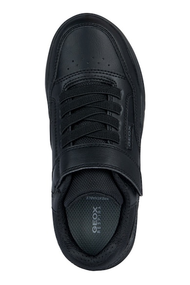 Geox Pantofi sport din piele ecologica cu segmente cu inchidere velcro Baieti