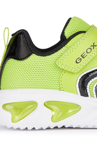 Geox Pantofi sport din material textil si piele ecologica Baieti