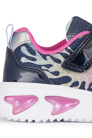 Geox Pantofi sport cu inchidere velcro si aspect stralucitor Fete