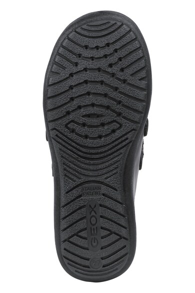 Geox Pantofi de piele lacuita cu velcro si aspect brogie Fete