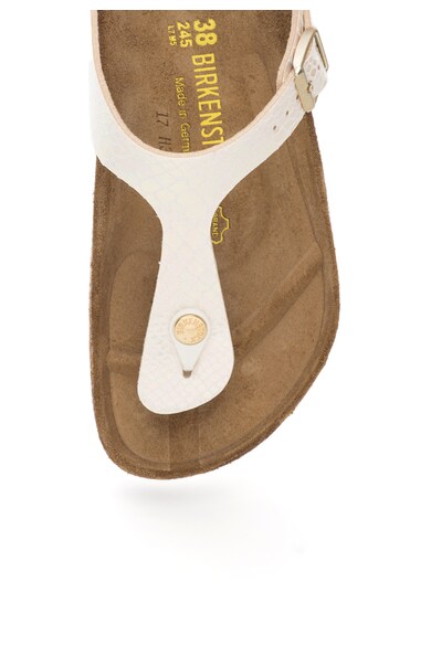 Birkenstock Papuci flip-flop alb prafuit cu model reptila Gizeh Femei