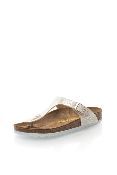 Birkenstock Papuci flip-flop alb prafuit cu model reptila Gizeh Femei