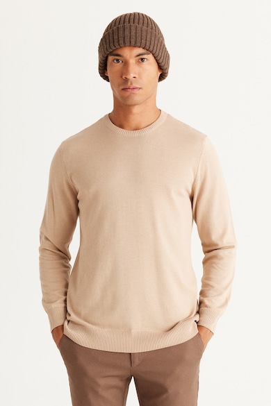 AC&Co Normál fazonú finomkötött pulóver férfi