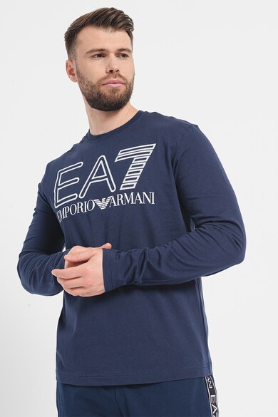 EA7 Памучна блуза с лого Мъже