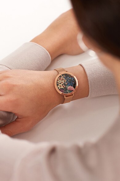 Ted Baker Кварцов часовник с флорален циферблат Жени
