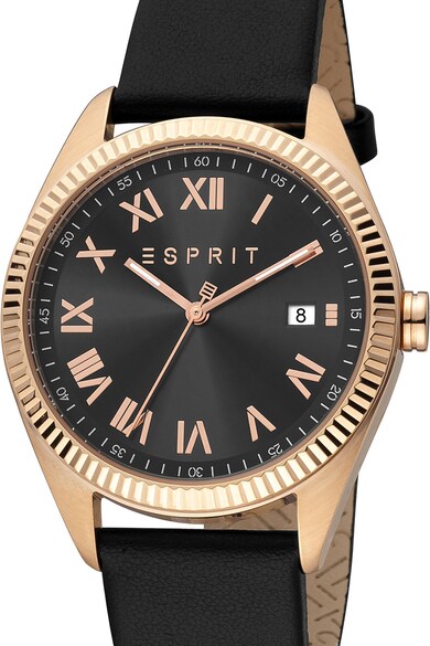 Esprit Кварцов часовник с кожена каишка Мъже