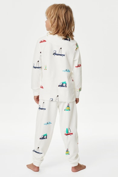Marks & Spencer Pijama din material fleece cu model cu tematica de Craciun Baieti