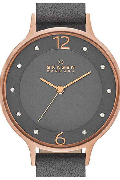 Skagen Часовник Anita с кожена каишка Жени