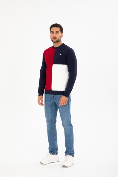 Red, White and Blue Bayet kerek nyakú pulóver férfi