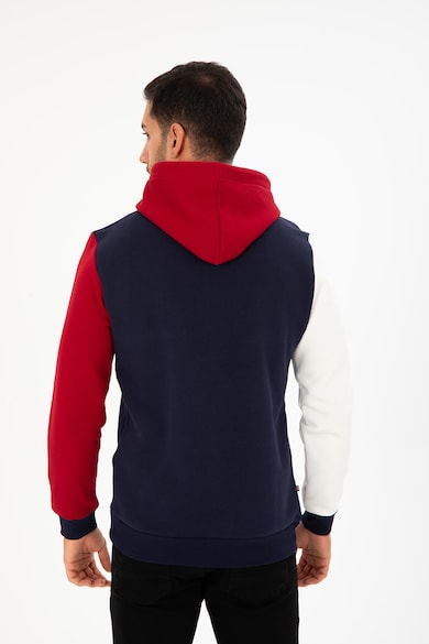 Red, White and Blue Adela colorblock dizájnos pulóver kapucnival férfi