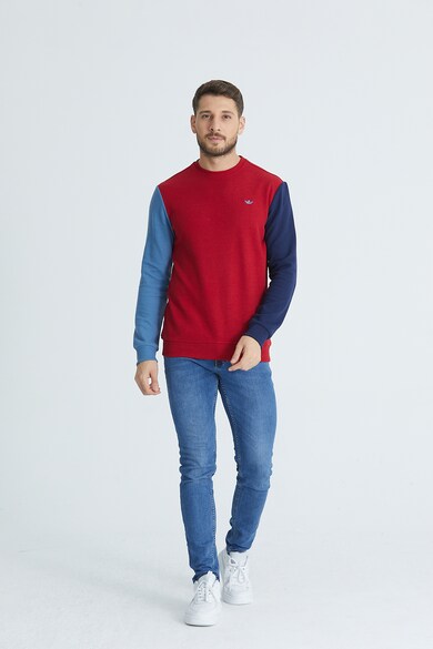 Red, White and Blue Esnora colorblock dizájnos pulóver férfi