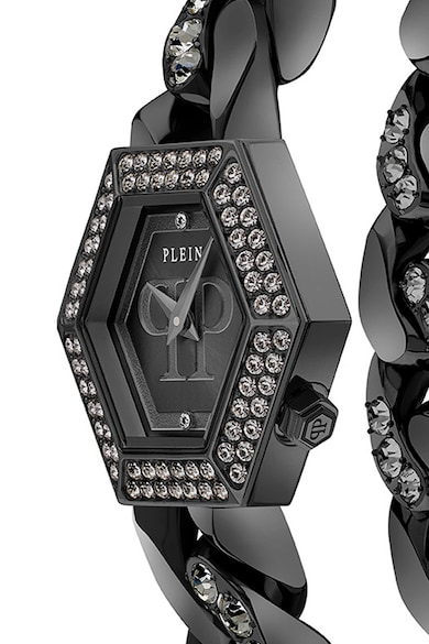 Philipp Plein Часовник от неръждаема стомана с кристали и увиващ се дизайн Жени