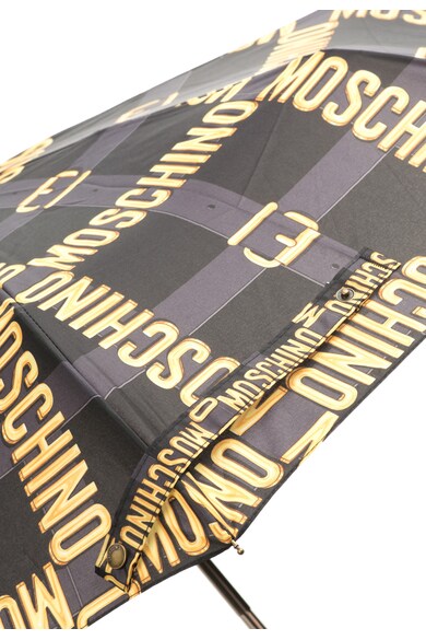 Moschino Umbrela neagra cu imprimeu logo Barbati