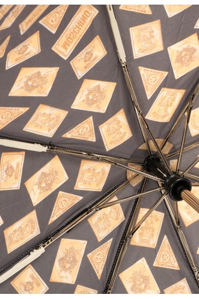 Moschino Umbrela neagra cu imprimeu auriu Barbati