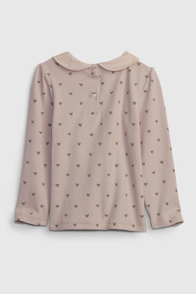 GAP Памучна блуза със сърцевидна шарка Момичета