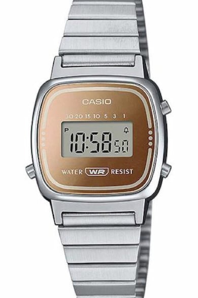 Casio Ceas digital cu bratara de otel inoxidabil Femei