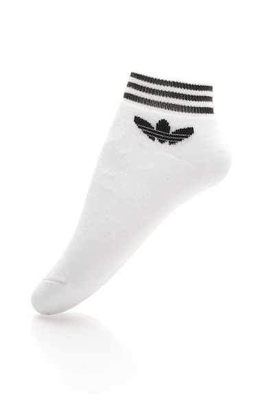 adidas Originals Set de sosete scurte albe cu dungi emblematice - 3 perechi Barbati