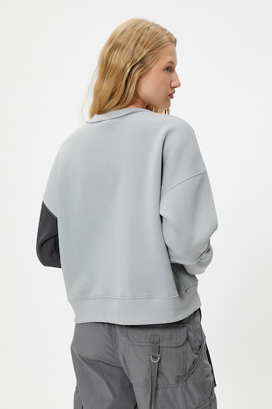 KOTON Feliratos pulóver kontrasztos részletekkel női