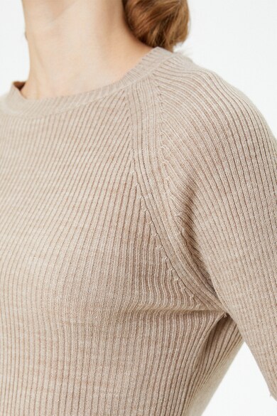 KOTON Raglánujjú bordázott pulóver női