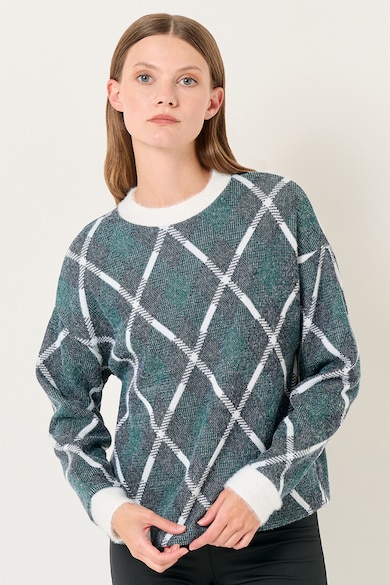 JIMMY KEY Кариран пуловер с овално деколте Жени