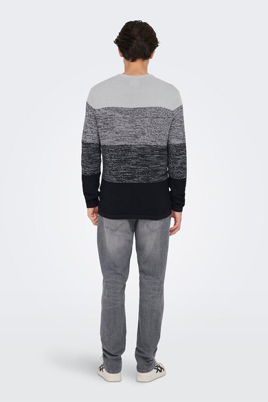 Only & Sons Пуловер с овално деколте и дизайн с цветен блок Мъже