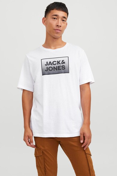 Jack & Jones Тениска Steel с лога и овално деколте Мъже