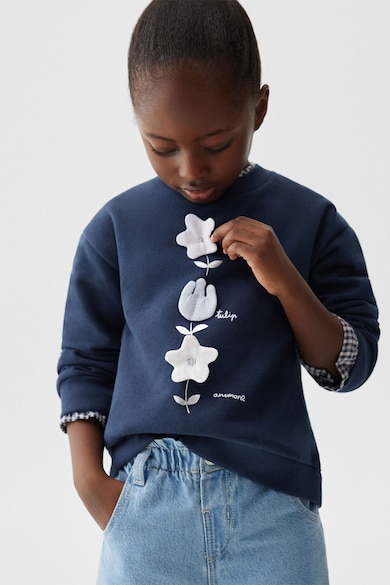 Mango Flower pulóver hímzésekkel Lány