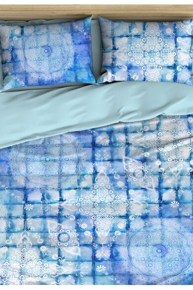 Leunelle Lenjerie de pat albastru cu imprimeu 3D si cu mandale Okyanus Femei