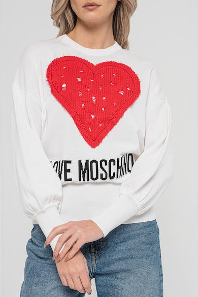 Love Moschino Pulover cu aplicatie cu inima Femei