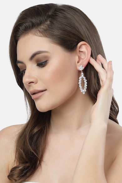AVANT-GARDE PARIS Lógós fülbevaló kristályokkal női