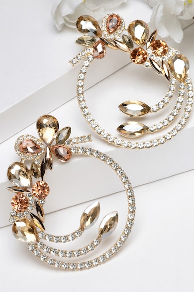 AVANT-GARDE PARIS Aranybevonatú fülbevaló kristályokkal női