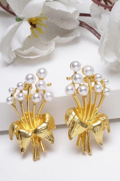 AVANT-GARDE PARIS 18 karátos aranybevonatú virág alakú fülbevaló női