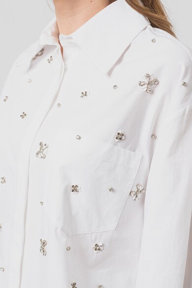 Max&Co Памучна риза с декоративни камъни Жени