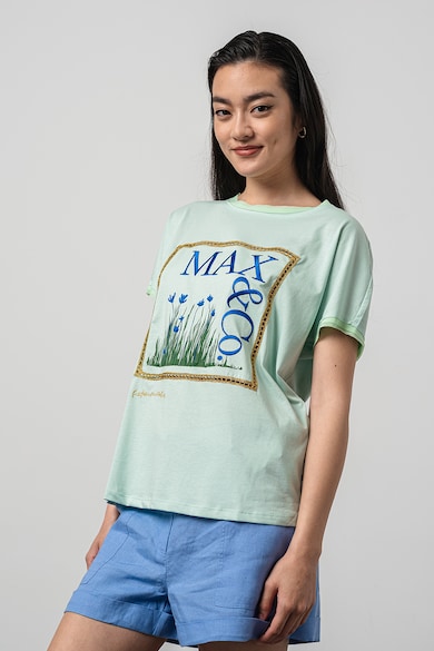 Max&Co Памучна тениска с графика Жени