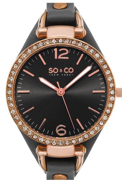 SO&CO New York Розово-златист часовник с кристали Жени