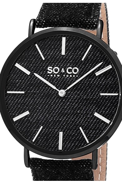 SO&CO New York Unisex SoHo Fekete Karóra férfi