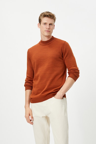KOTON Фино плетен пуловер с ниска яка Мъже