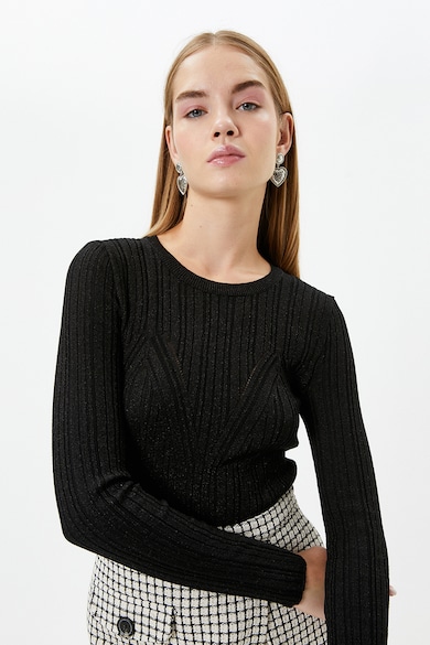 KOTON Bordázott csillámos pulóver női