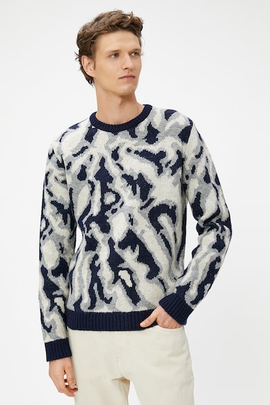 KOTON Пуловер с овално деколте и десен Мъже