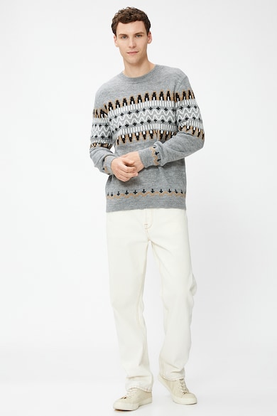 KOTON Etno mintás pulóver férfi