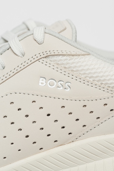 BOSS Кожени спортни обувки с перфорации и мрежа Мъже