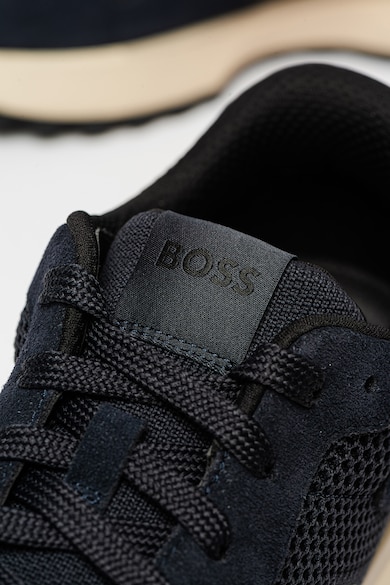 BOSS Hálós sneaker nyersbőr hatású részletekkel férfi