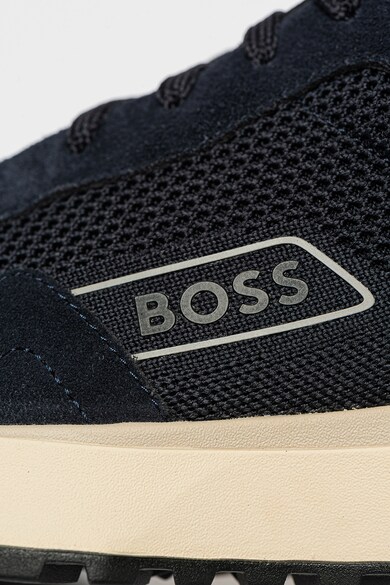 BOSS Hálós sneaker nyersbőr hatású részletekkel férfi