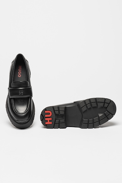 HUGO Pantofi loafer de piele cu toc masiv Kris Femei
