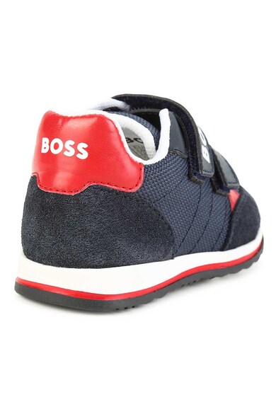 BOSS Kidswear Pantofi sport cu inchidere velcro si insertii de piele intoarsa Baieti
