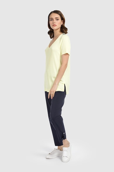 Helmidge Bluza cu maneci scurte, slituri laterale si aspect striat Femei